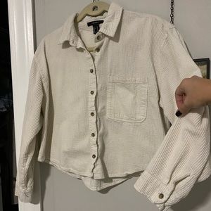 Cropped corduroy shirt